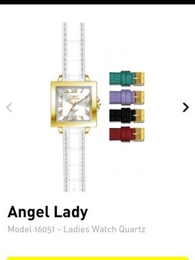 Invicta Angel Lady White Leather Interchangeable Strap Watch model 16051